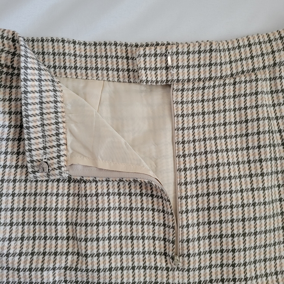 Yellow Plaid Pencil Wool Blend Skirt Size XS - Picture 6 of 10